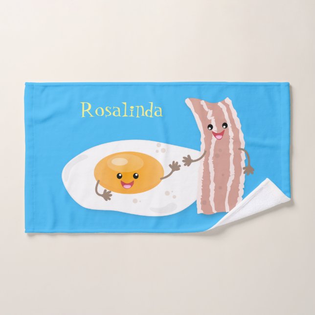 Abbildung des Cartoon von niedlichem Kawaii mit Ei Badhandtuch Set (Handtuch)