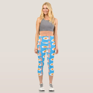 Abbildung des Cartoon von niedlichem Kawaii mit Ei Capri Leggings