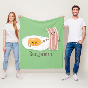 Abbildung des Cartoon von niedlichem Kawaii mit Ei Fleecedecke