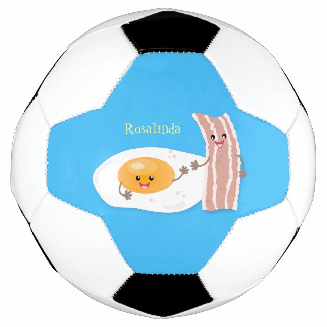 Abbildung des Cartoon von niedlichem Kawaii mit Ei Fußball (Vorderseite)