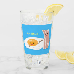 Abbildung des Cartoon von niedlichem Kawaii mit Ei Glas