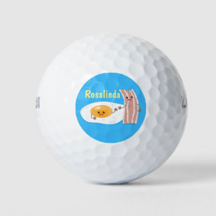 Abbildung des Cartoon von niedlichem Kawaii mit Ei Golfball