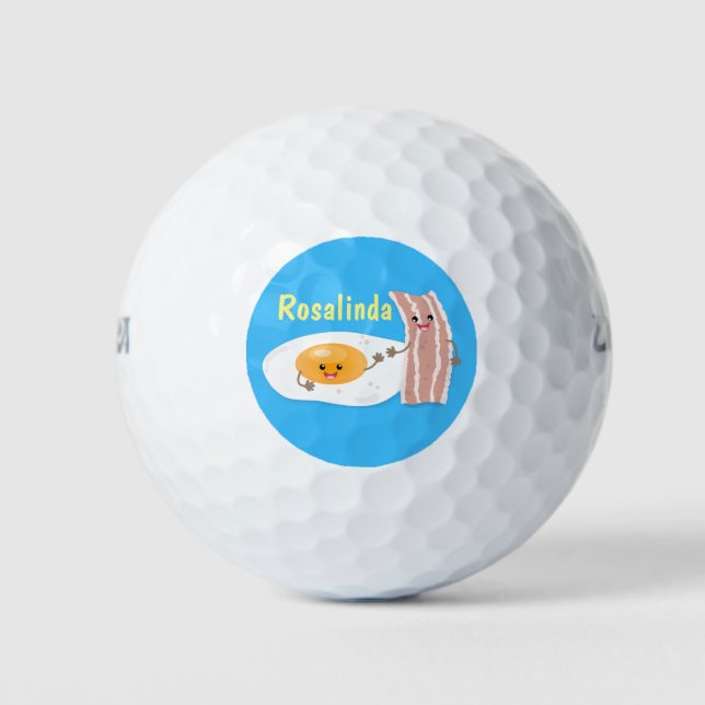 Abbildung des Cartoon von niedlichem Kawaii mit Ei Golfball (Vorderseite)