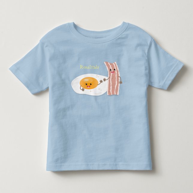 Abbildung des Cartoon von niedlichem Kawaii mit Ei Kleinkind T-shirt (Vorderseite)