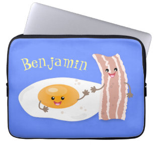 Abbildung des Cartoon von niedlichem Kawaii mit Ei Laptopschutzhülle