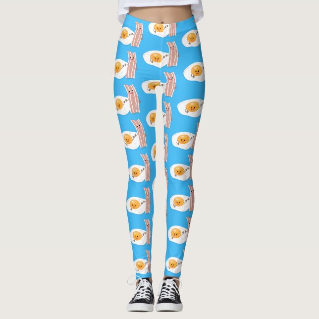 Abbildung des Cartoon von niedlichem Kawaii mit Ei Leggings (Vorderseite)