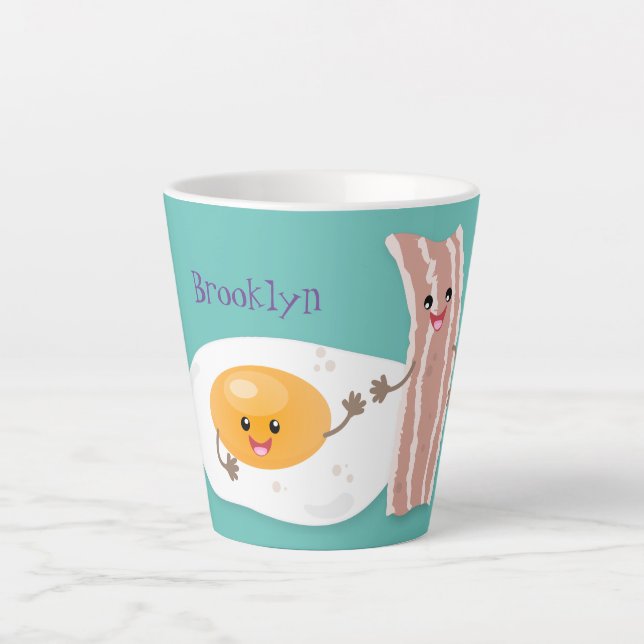 Abbildung des Cartoon von niedlichem Kawaii mit Ei Milchtasse (Vorderseite)
