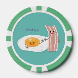Abbildung des Cartoon von niedlichem Kawaii mit Ei Pokerchips
