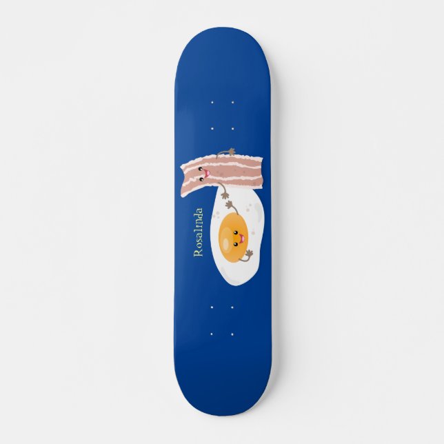 Abbildung des Cartoon von niedlichem Kawaii mit Ei Skateboard (Vorne)