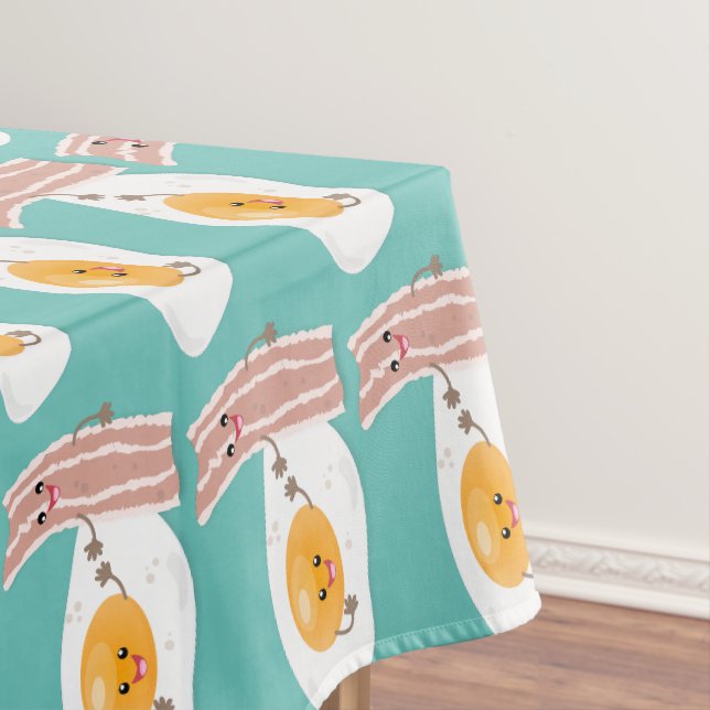 Abbildung des Cartoon von niedlichem Kawaii mit Ei Tischdecke (Beispiel)
