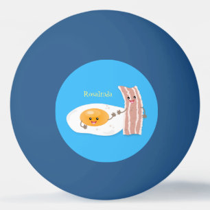 Abbildung des Cartoon von niedlichem Kawaii mit Ei Tischtennisball