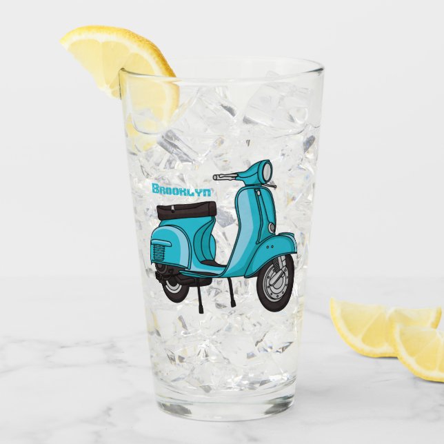 Abbildung des Cartoon von niedlichen Motorrädern Glas (Vorderseite Ice)