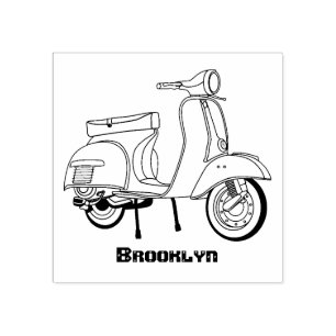 Abbildung des Cartoon von niedlichen Motorrädern Gummistempel