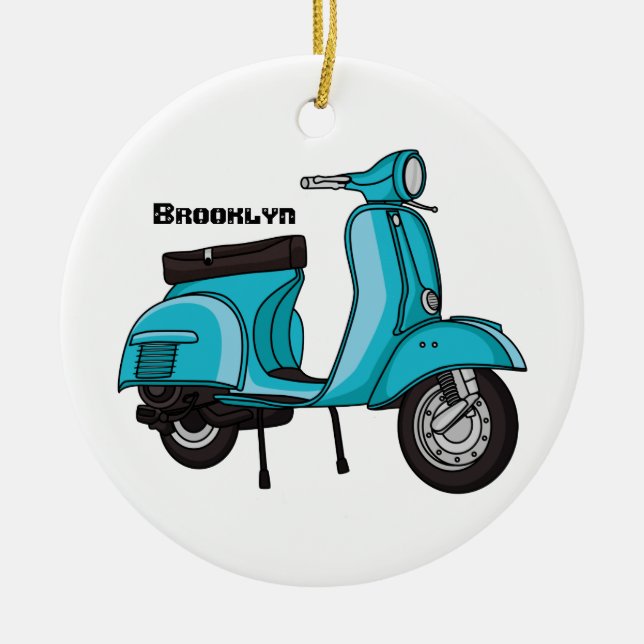 Abbildung des Cartoon von niedlichen Motorrädern Keramik Ornament (Vorne)