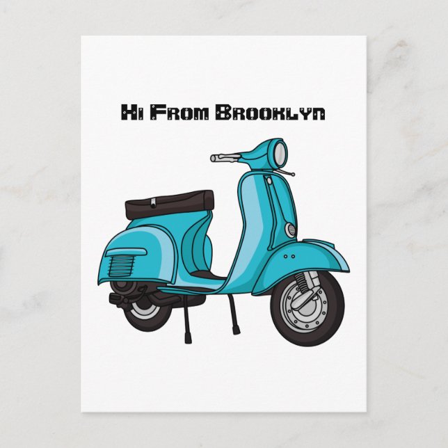 Abbildung des Cartoon von niedlichen Motorrädern Postkarte (Vorderseite)