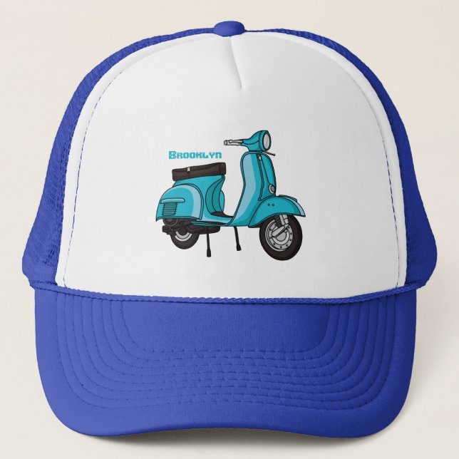 Abbildung des Cartoon von niedlichen Motorrädern Truckerkappe (Vorderseite)