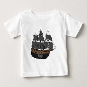 Abbildung des Cartoon von Piratenschiffen Baby T-shirt
