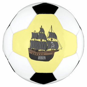 Abbildung des Cartoon von Piratenschiffen Fußball