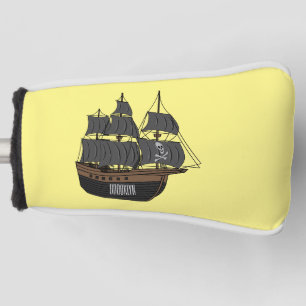 Abbildung des Cartoon von Piratenschiffen Golf Headcover