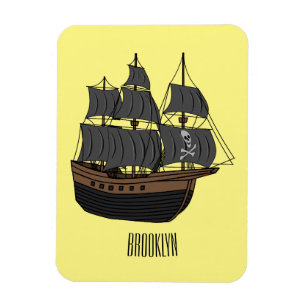 Abbildung des Cartoon von Piratenschiffen Magnet