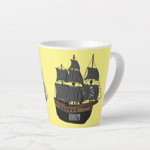 Abbildung des Cartoon von Piratenschiffen Milchtasse