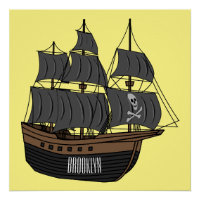 Abbildung des Cartoon von Piratenschiffen