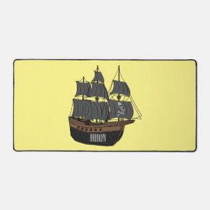 Abbildung des Cartoon von Piratenschiffen Schreibtischunterlage