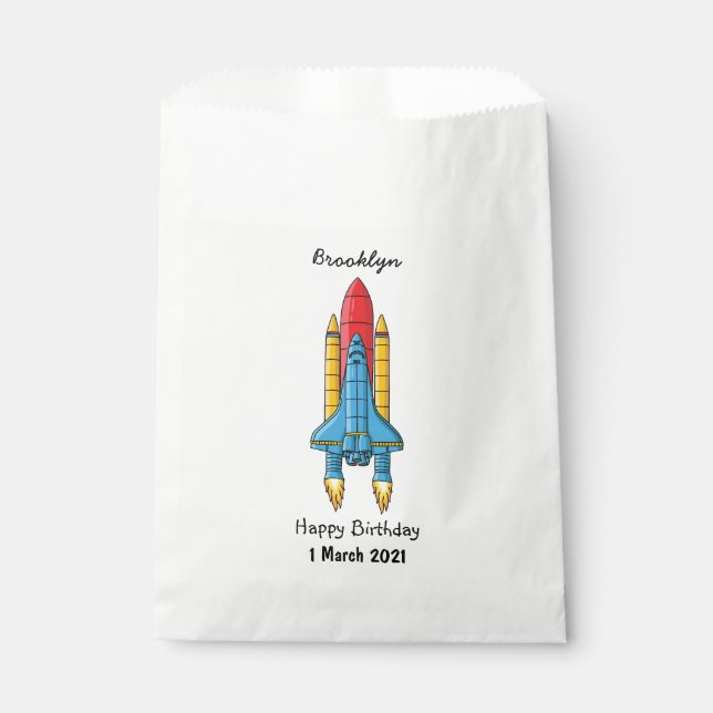 Abbildung des Cartoon von Raketenschiffen Geschenktütchen (Vorderseite)
