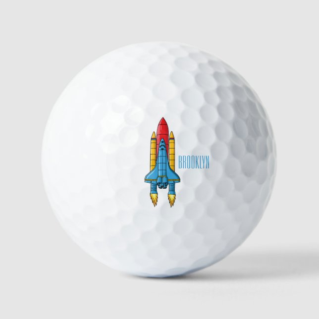 Abbildung des Cartoon von Raketenschiffen Golfball (Vorderseite)
