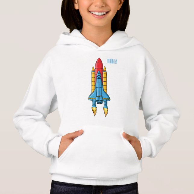 Abbildung des Cartoon von Raketenschiffen Hoodie (Vorderseite)