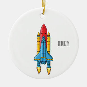 Abbildung des Cartoon von Raketenschiffen Keramik Ornament