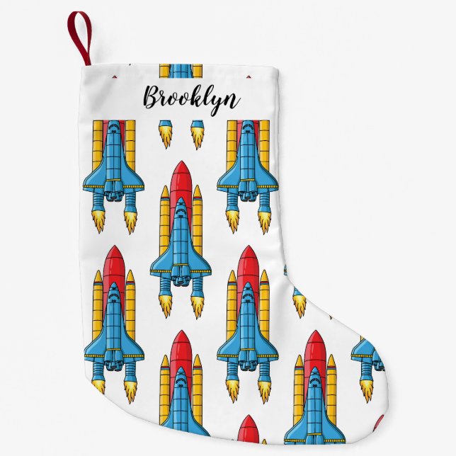 Abbildung des Cartoon von Raketenschiffen Kleiner Weihnachtsstrumpf (Vorderseite)