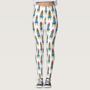 Abbildung des Cartoon von Raketenschiffen Leggings