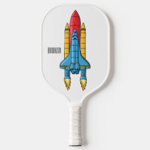 Abbildung des Cartoon von Raketenschiffen Pickleball Schläger