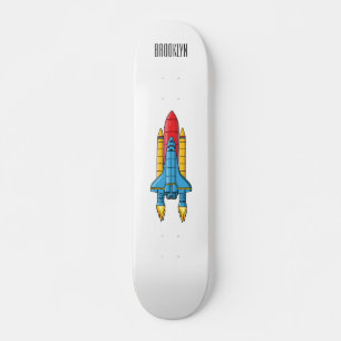 Abbildung des Cartoon von Raketenschiffen Skateboard