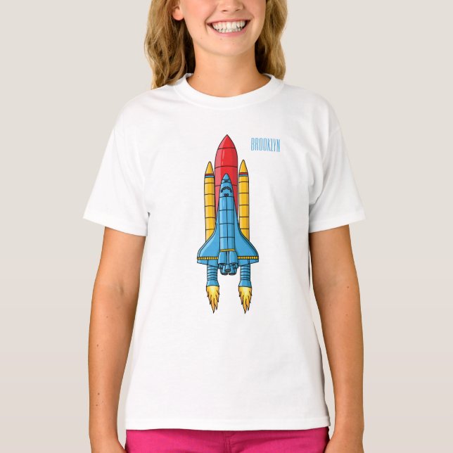 Abbildung des Cartoon von Raketenschiffen T-Shirt (Vorderseite)