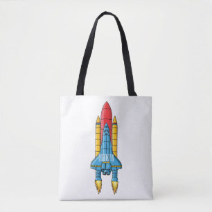 Abbildung des Cartoon von Raketenschiffen Tasche