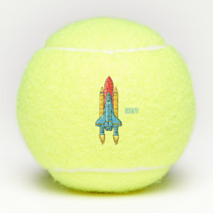 Abbildung des Cartoon von Raketenschiffen Tennisbälle