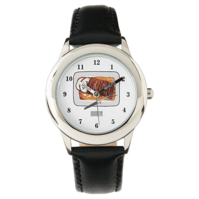 Abbildung des Cartoon von Roasttruthühnern Armbanduhr (Vorderseite)