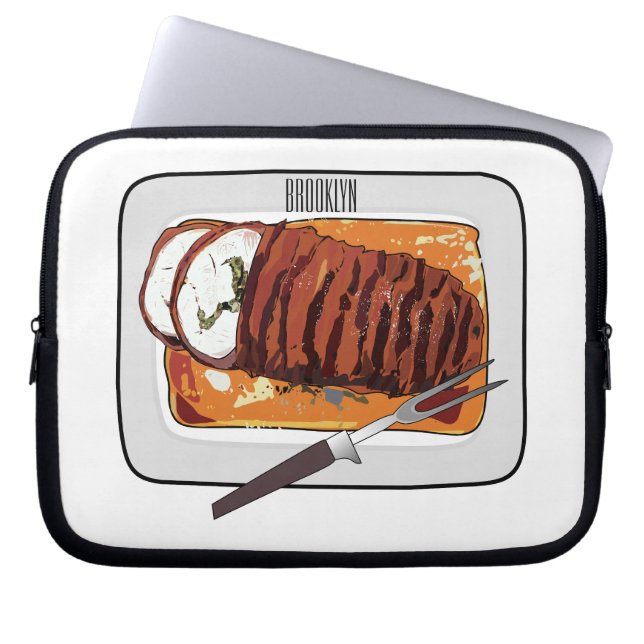 Abbildung des Cartoon von Roasttruthühnern Laptopschutzhülle (Vorderseite)
