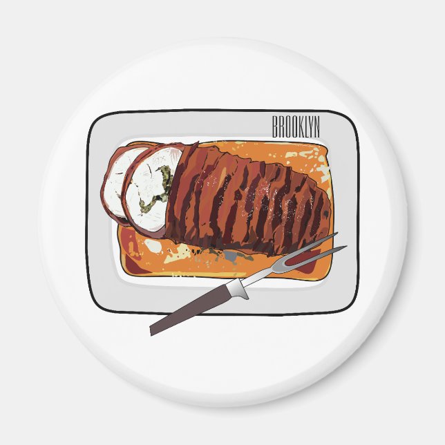 Abbildung des Cartoon von Roasttruthühnern Magnet (Vorne)