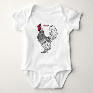 Abbildung des Cartoon von Sebright-Hühnern Baby Strampler