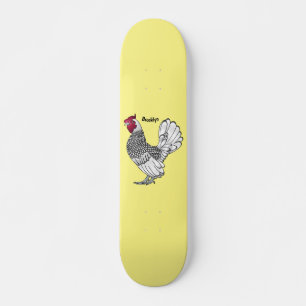 Abbildung des Cartoon von Sebright-Hühnern Skateboard