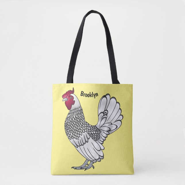 Abbildung des Cartoon von Sebright-Hühnern Tasche (Vorderseite)