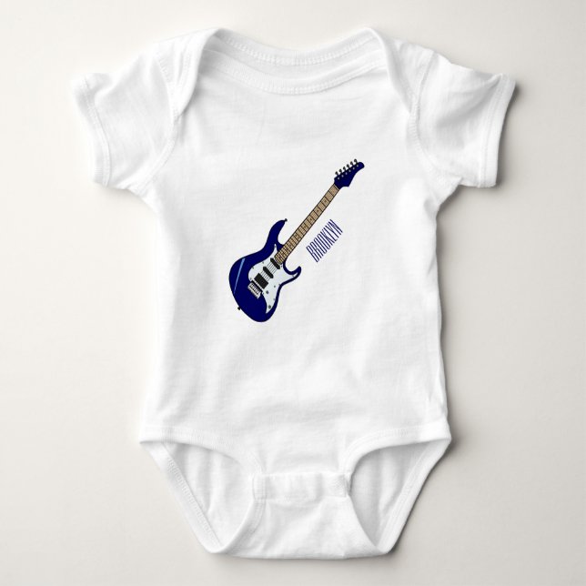 Abbildung des elektrischen Gitarren-Cartoon Baby Strampler (Vorderseite)
