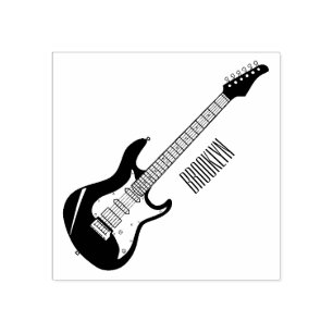 Abbildung des elektrischen Gitarren-Cartoon Gummistempel