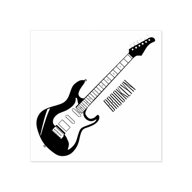 Abbildung des elektrischen Gitarren-Cartoon Gummistempel (Prägung)