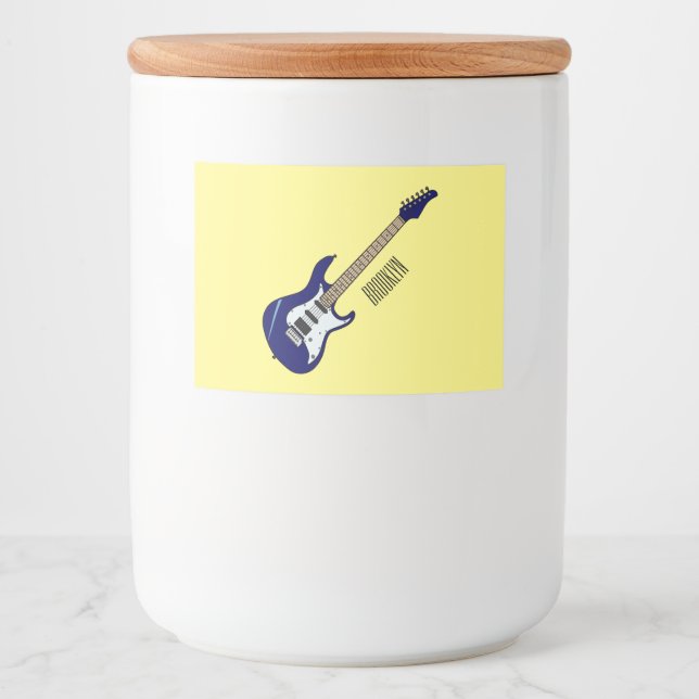 Abbildung des elektrischen Gitarren-Cartoon Lebensmitteletikett (Vorderseite)