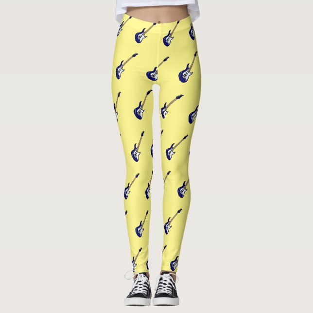 Abbildung des elektrischen Gitarren-Cartoon Leggings (Vorderseite)