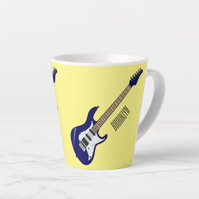 Abbildung des elektrischen Gitarren-Cartoon Milchtasse (Rechte Ecke)